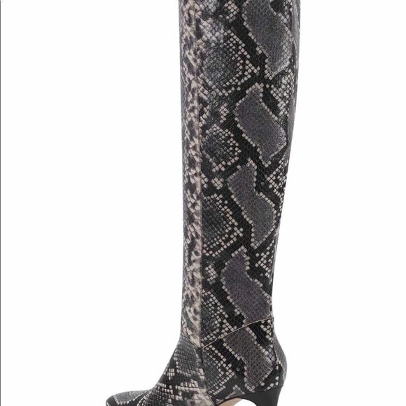 MARC Fisher knee high boots snake embossed stiletto heels size 7M gorpcore - Picture 7 of 8